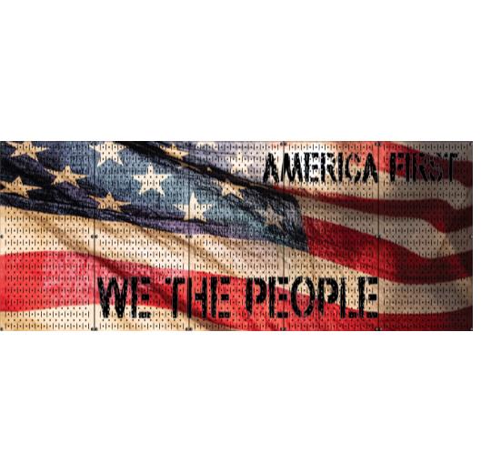 HWC15035C - American Waving Flag (5) Panels | 80″ x 32″ (tall) | VERTICAL Printed Panels | Stock Customizable