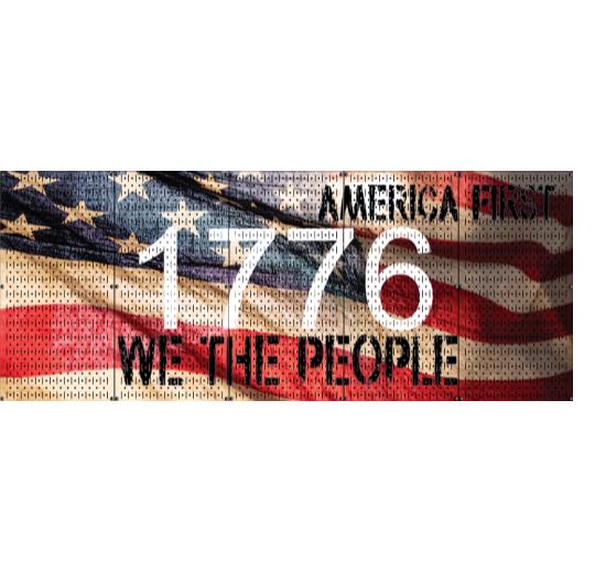 HWC15035C - American Waving Flag (5) Panels | 80″ x 32″ (tall) | VERTICAL Printed Panels | Stock Customizable