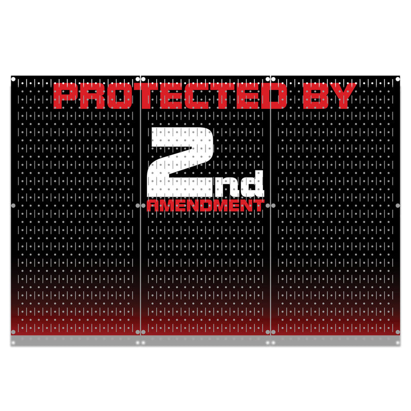 HWC13132 Protected by 2nd Amendment (3 Panels) | 48" x 32" (tall) | Printed Pegboard