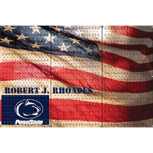 HWC13035C - American Waving Flag (3) Panels | 48″ x 32″ (tall) | Printed Pegboards | Stock Customizable