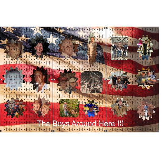 HWC13035C - American Waving Flag (3) Panels | 48″ x 32″ (tall) | VERTICAL Printed Pegboards | Stock Customizable