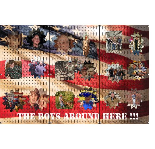 HWC13035C - American Waving Flag (3) Panels | 48″ x 32″ (tall) | VERTICAL Printed Pegboards | Stock Customizable