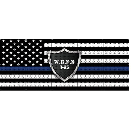 HWC15036C - Blue Line (Police) (5) Panels | 80″ x 32″ (tall) | VERTICAL Printed Panels | Stock Customizable