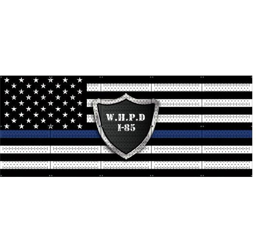 HWC15036C - Blue Line (Police) (5) Panels | 80″ x 32″ (tall) | VERTICAL Printed Panels | Stock Customizable