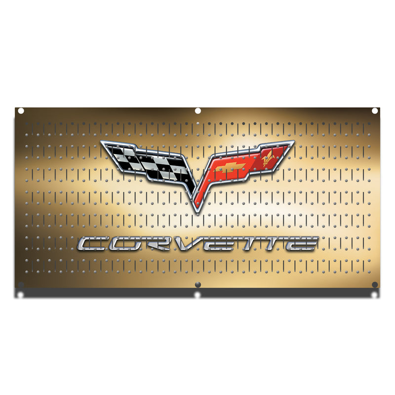 HHWC11040- Corvette Gold (1 Panel) | 16" x 32"(wide) | Printed Pegboard | Horizontal