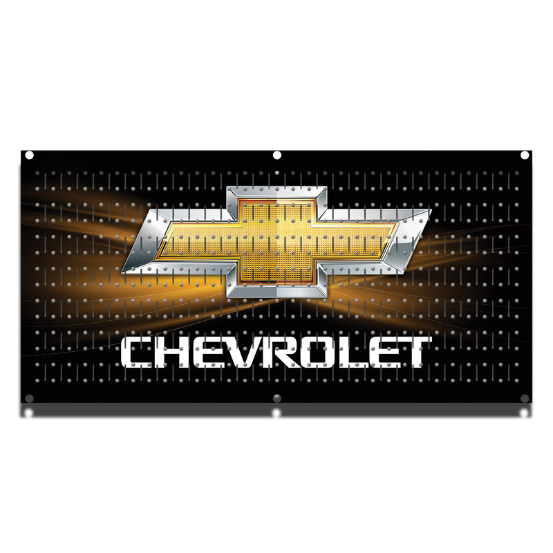 HHWC11041- Chevrolet Black (1 Panel) | 16" x 32"(wide) | Printed Pegboard | Horizontal