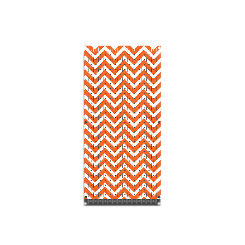 HWC11026 - Chevron Orange & White (1 Panel) | 16" x 32"(tall) | VERTICAL Printed Pegboards