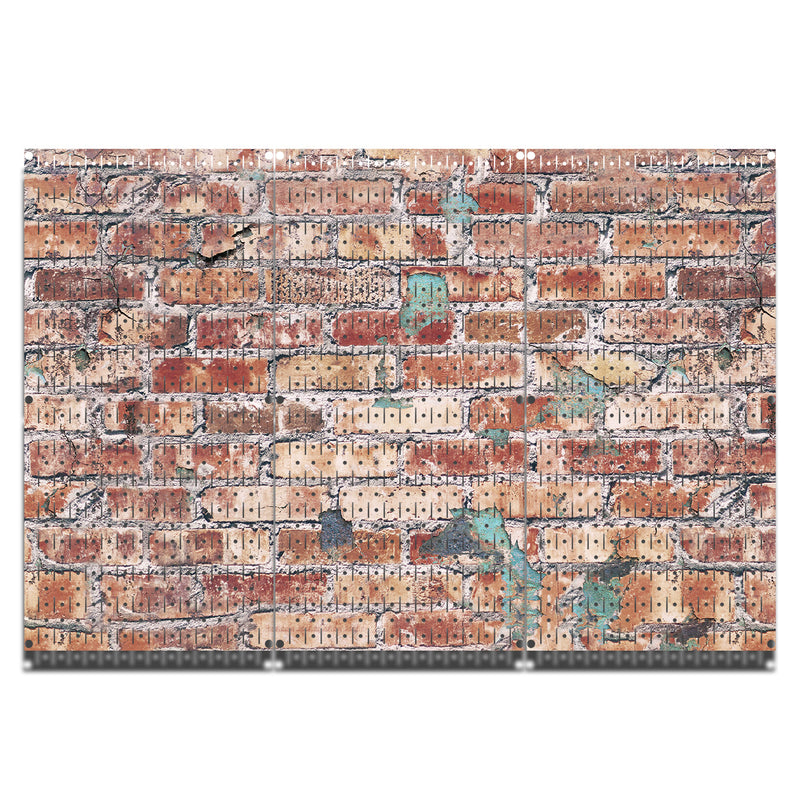 HWC13027 | Distressed Brick | Printed Wall Control Pegboard by HangTime