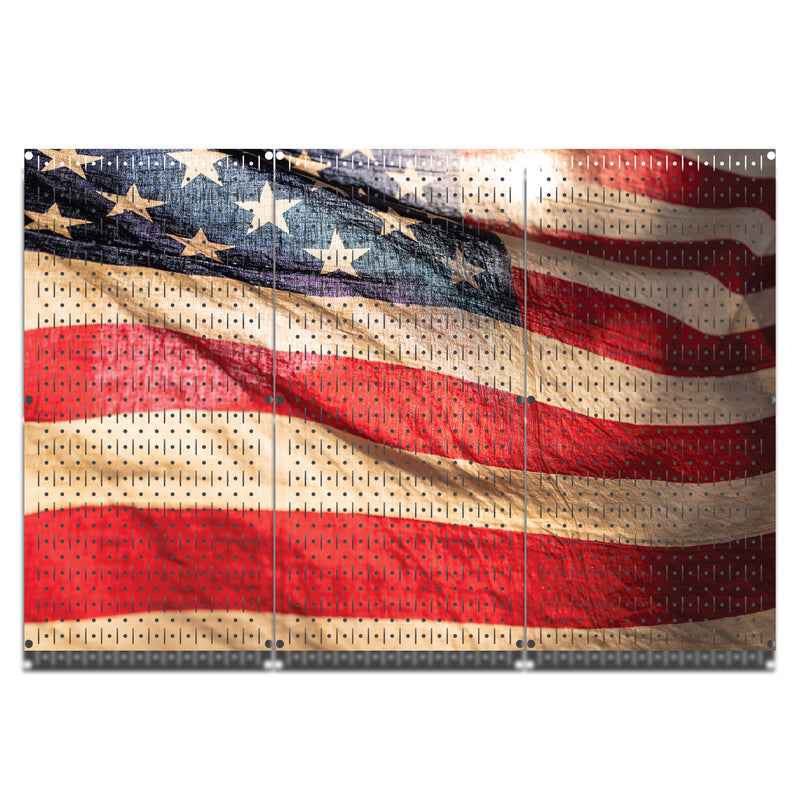 HWC13035 | American Waving Flag | Printed Wall Control Pegboard by HangTime®