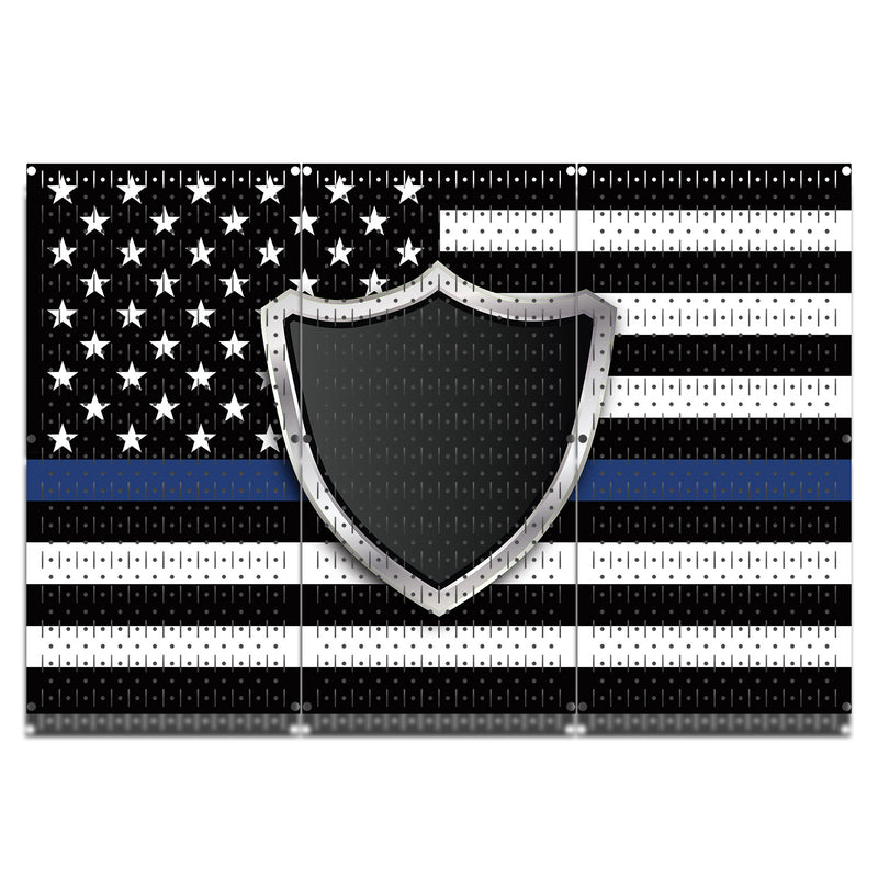 HWC13036 | Blue Line Police | Printed Wall Control Pegboard by HangTime®