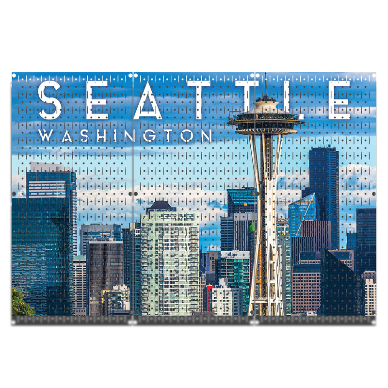 HWC13083 | Seattle City Scape | Printed Pegboard by HangTime®