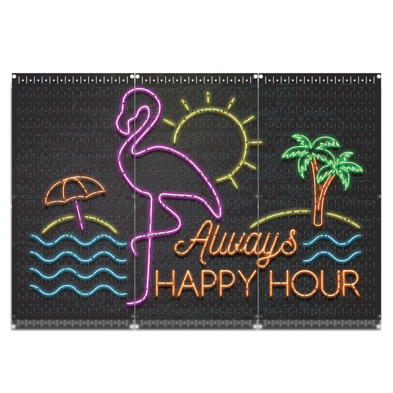 HWC13128 Always Happy Hour (3 Panels) | 48" x 32" (tall) | Printed Pegboard
