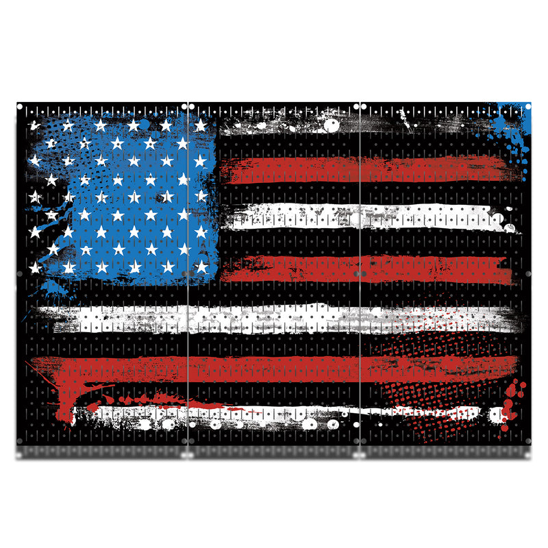 HWC13129 - American Flag Grunge (3 Panels) | 48" x 32" (tall) | Printed Pegboards