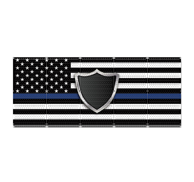 HWC15036 | Blue Line (Police) | Printed Wall Control Pegboard by HangTime®
