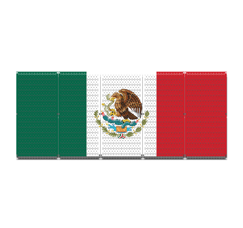 HWC15046 - Mexico Flag (5 Panels) | 80" x 32" (tall) | Printed Pegboards