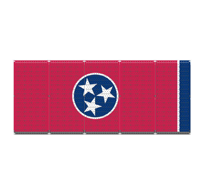 HWC15050 - Tennessee Flag (5 Panels) | 80" x 32" (tall) | Printed Pegboards