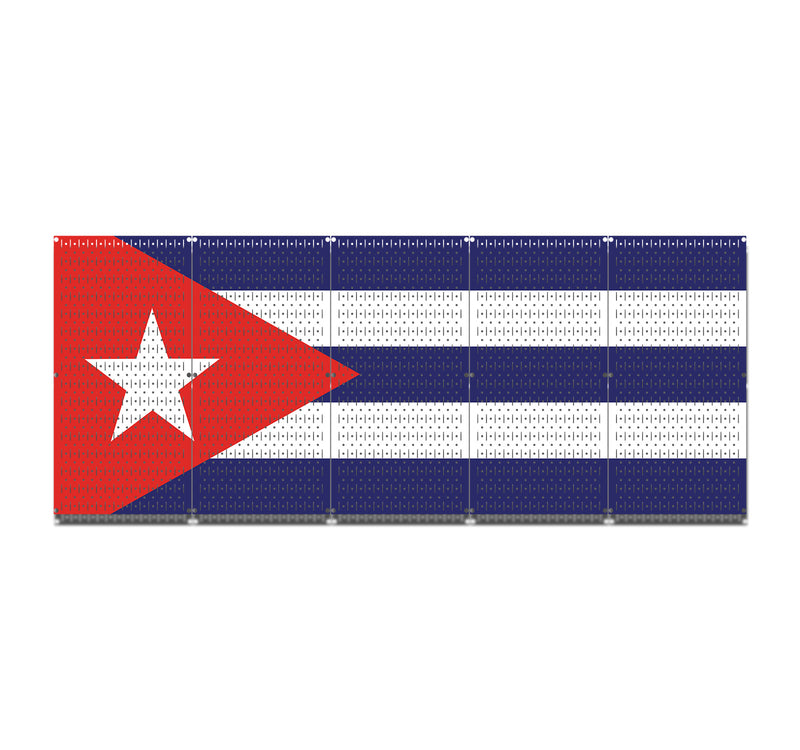 HWC15053 - Cuba Flag (5 Panels) | 80" x 32" (tall) | Printed Pegboards