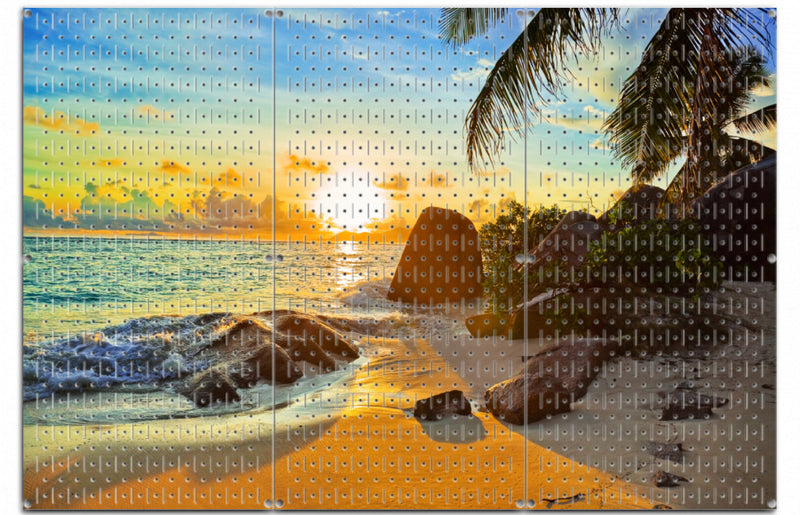 HWC13117 Beach Sunset (3 Panels) | 48" x 32" (tall) | Printed Pegboard